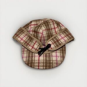 Original Stormy Kromer Wool Winter Trapper Hat Adult 6 7/8 L Tan Plaid NWT Pink